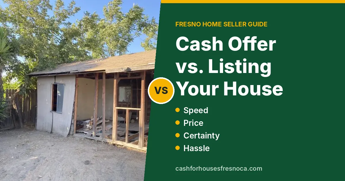 Cash offer vs. listing your house in Fresno, a side-by-side seller guide
